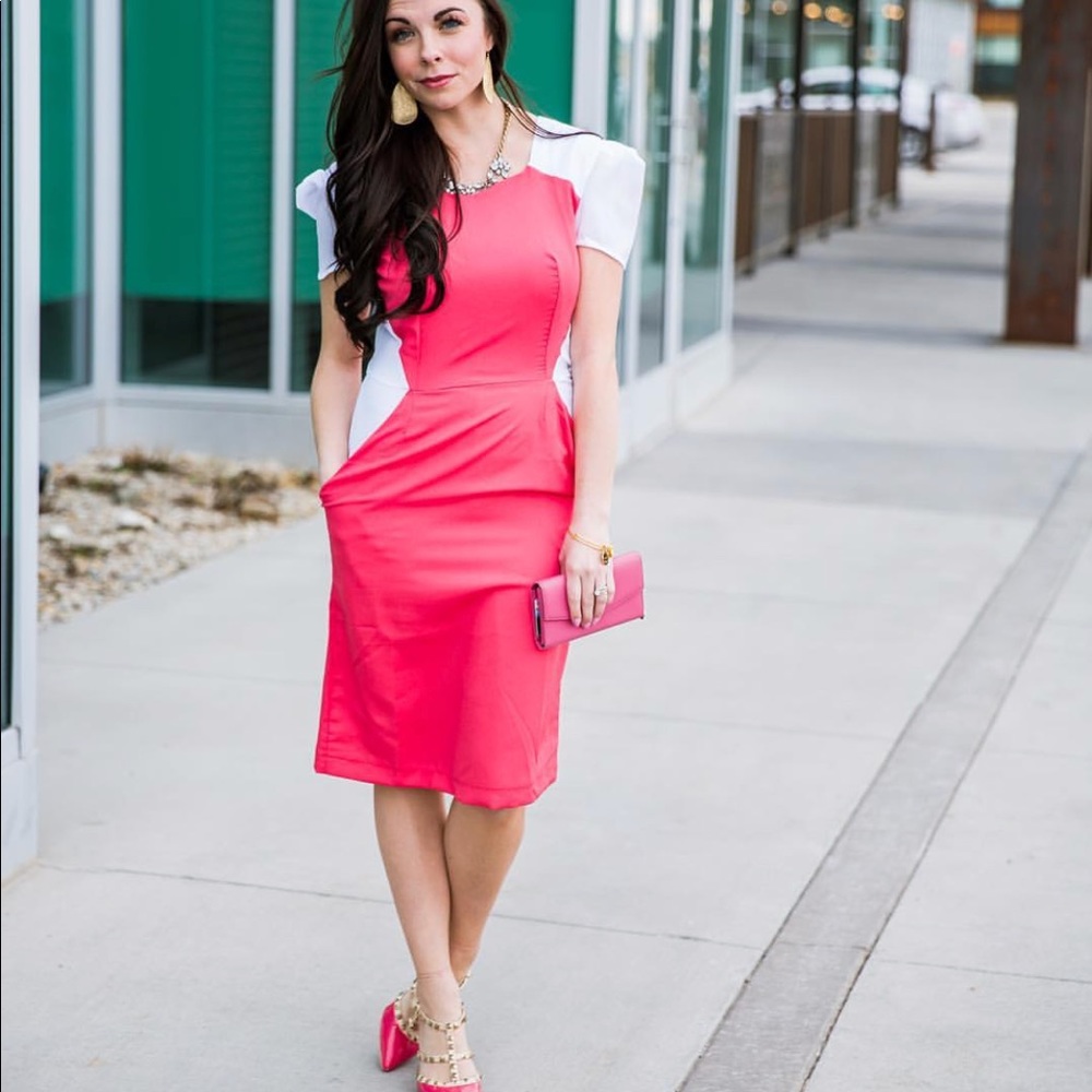 Shabby Apple Coral Work Dress